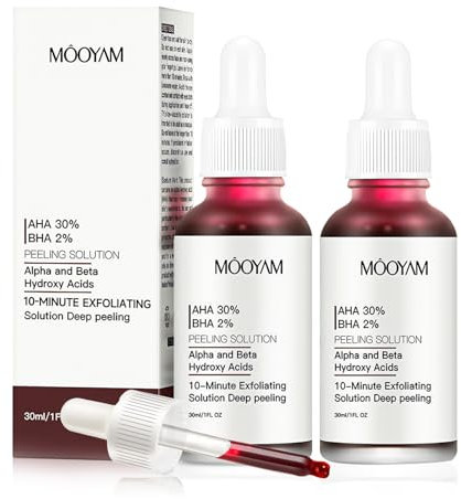 Fruchtsäurepeeling Gesicht, AH-A 30% + BHA 2% Chemisches Peeling Gesicht, Fruchtsäurepeeling Frauen, Sanftes Peelings, Feuchtigkeitsspendend, Geeignet für Eine Vielzahl von Hauttypen