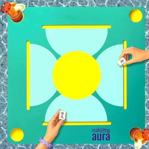 Mahjong Aura - Floating Mahjong Table for Pool - Swimming Pool and Hot Tub Float Board for Card Games, Scrabble, Dominoes, Poker - Adults Pools Game Tray for Water and Lake - Domino Floater Tables