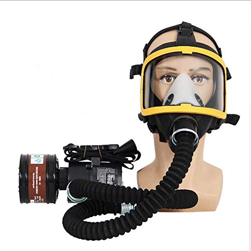 Maschera respiratoria integrale ad aria con filtri in silicone regolabili per verniciatura a spruzzo, saldatura e uso in laboratorio, garantisce una protezione costante del flusso respiratorio
