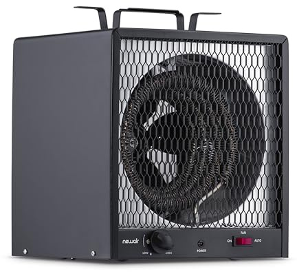 NewAir Electric Space Heater for Garage | Portable Heaters for Indoor Use | Ideal 240V Industrial Heater for Shop, Shed and Warehouse during Winter | Black