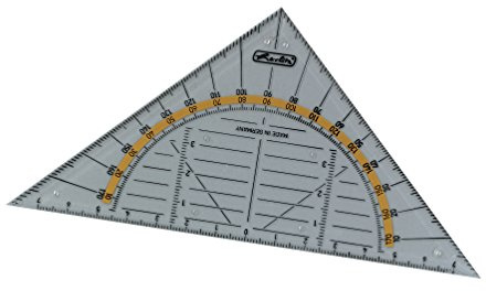 Herlitz Geometri set fyrkantig ritning triangel gjord av transparent plast, liten