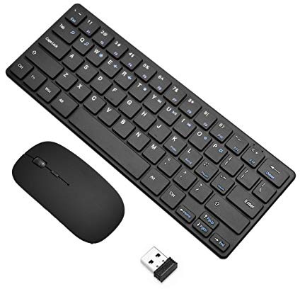 Clavier sans Fil Souris Ensemble Clavier Et Souris sans Fil avec Récepteur USB 2.4GHz Silencieux USB Clavier Pleine Taille Combos Souris pour Bureau Ordinateur, Ordinateurs Portables, Windows