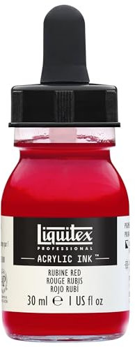 Liquitex 4260388 flüssige Professional Acrylfarben - Ink, Tusche, 30 ml, hochpigmentierte Airbrushfarbe, Rubinrot