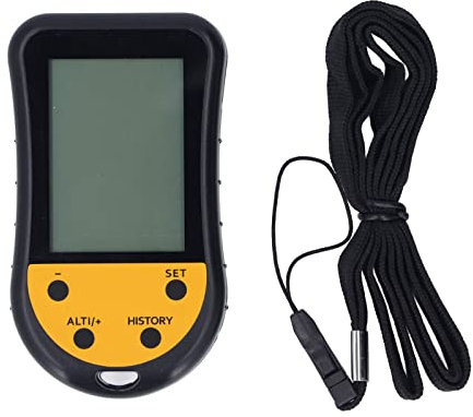 Digitaler Höhenmesser Barometer, LCD-Hintergrundbeleuchteter Höhenmesser Tragbares Hand Wettermessgerät Kompass Höhenmesser Barometer Thermometer für Wandern, Schießen, Camping