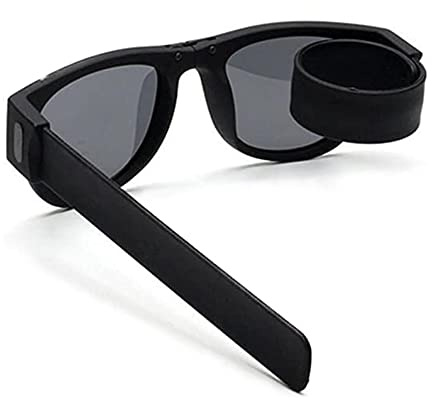 Occhiali da sole pieghevoli polarizzati a scatto, leggeri, portatili ed eleganti, perfetti per viaggi, sport attivi, ecc. per uomini e donne, colore nero, Polarizzate, Taglia unica