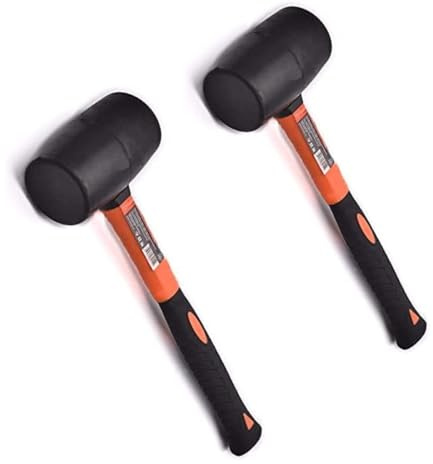 Edward Tools Rubber Mallet Hammer 16 oz - Durable Eco-friendly Rubber Hammer Head for Camping, Flooring, Tent Stakes, Woodworking, Soft Blow Tasks without Damage - Ergonomic Grip Handle (2)