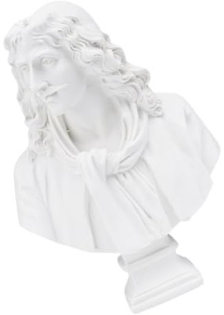 TOPBATHY Büste Römisch Griechische Statue Büstenskulptur Aus Gips Statue Der Griechischen Mythologie Griechische Büstenstatue Figur Aus Gipsmalerei Harz Zubehör Schreibtisch Mann Weiß