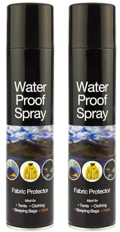 2 x Waterproof Spray 300ml for Shoes Fabrics Tents Jackets Walking Boots Trainers Coats Camping Hiking and Clothes Long Lasting Fabric Protector for Waterproofing & Stain Resistance Sold by Zinnia