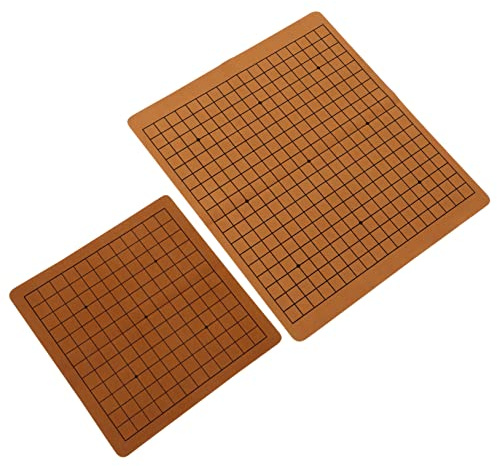 INOOMP Plateau de Jeu de Go Bois Double Face en Cuir Léger et Confortable, 2pcs pour Garçon et Filles, pour Jeux de Société et Mini Jeu D'échecs Amusant Couleur Aléatoire