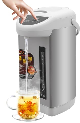 Glühweinkocher Edelstahl 4l, Kleiner Elektrischer Glühweintopf Mit 3 Entnahme-Methoden, Heißwasserspender Glühweinwärmer Für Büro Zuhause Hotel, 750w Schnellkochen, Grau