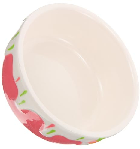 Mipcase Plato de Comida para Hámster de Cerámica Rosa Diseño Inclinado y Acabado Práctico, Cuenco Resistente para Pequeños Animales en Jaula