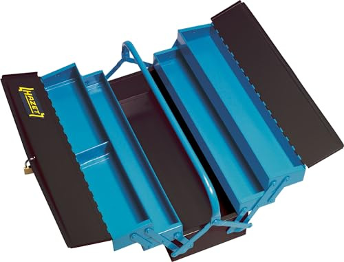Hazet caja metálica de herramientas 190L | vacía | con amplio compartimento base y 4 compartimentos laterales abatibles | para guardar ordenadamente herramientas, etc