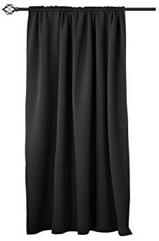 WOLTU Termogardin köldskydd, mörkläggningsgardin, ogenomskinlig med veckband för skena, 250 g/m² tunga värmeisolerande gardiner vardagsrum sovrum, 135 x 175 cm svart (1 st.)