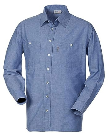 LANCELOT Camicia Uomo da Lavoro Cotone Oxford Azzurra Manica Lunga HH026 (M)