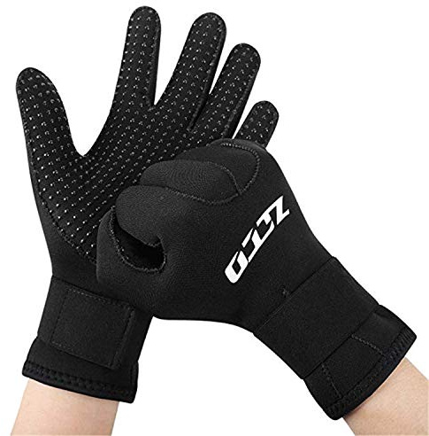 ZCCO 3 mm/5 mm neoprenhandskar halkskydd våtdräkt dykhandskar med justerbar rem för män kvinnor (5 mm, XL)