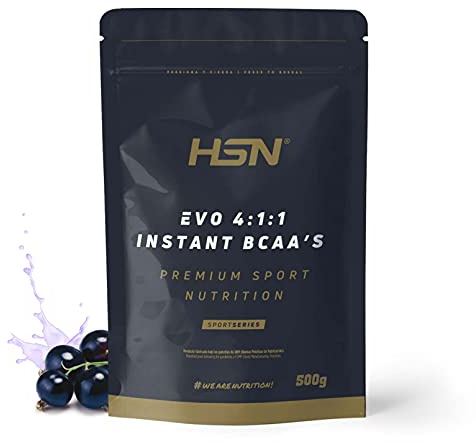 HSN Evo 4:1:1 (BCAA's Instantáneos) en Polvo | Frambuesa Azul 500g = 100 Servicios | Aminoácidos Ramificados (L-Leucina, L-Isoleucina, L-Valina) | No-GMO, Vegano, Sin Gluten