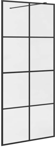 vidaXL Duschvägg med klart ESG-glas 90x195 cm svart, duschväggar, dusch, dusch skiljeväggar, duschväggar, dusch skiljevägg, duschskärm, duschskärmar