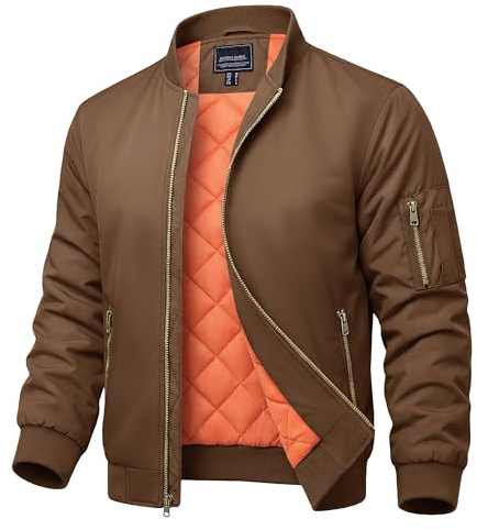 MAGNIVIT Men's Bomber Jacket Casual Coat Fall Coats Winter Warm Coats for Men Hiking Jackets Padded Jackets Coats
