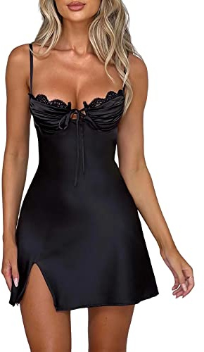 Edhomenn Women Sexy Mini Dress Ruched Wrap Sleeveless Short Dress Square Neck Flower Print Spaghetti Strap Y2k Dress