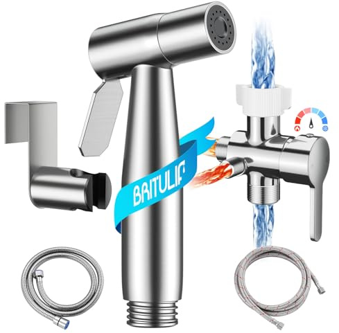 BRITULIF Hot and Cold Bidet Sprayer for Toilet, Adjustable Pressure