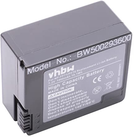vhbw 1x batteria sostituisce Sony NP-FF71, NP-FF70 per videocamera camcorder (1400mAh, 7,2V, Li-Ion)