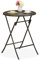 Relaxdays Gartentisch Rattan-Optik, rund, HxD: 75 x 60 cm, Balkontisch, Kunststoff & Metall, Outdoor Tisch, braun
