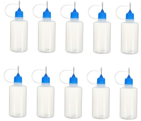 ROMISBABA 10piezas Botellas Exprimibles Flexibles Para Pegamento y Aceite Punta Aguja Portátiles