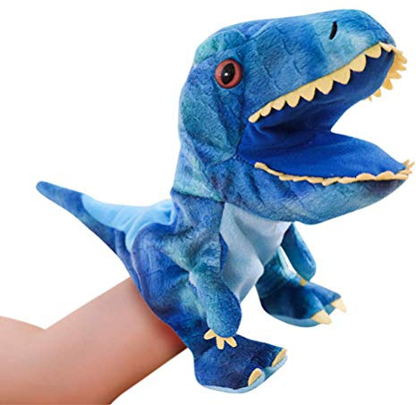 Marionnettes à Main, Marionnettes à Main de Dinosaure, Jouets de Dinosaure, Marionnette en Peluche pour Enfants (Blue)
