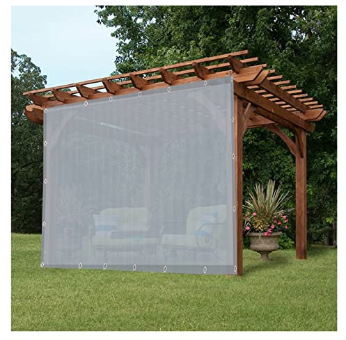 Voile d'ombrage gris résistant à 95 % aux UV pour extérieur, garage, terrasse, jardin, toile en polyéthylène haute densité avec œillets (4 x 10 m)