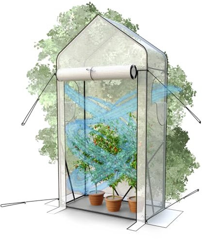 Heimfleiss® Tomatengewächshaus für Balkon & Garten | Tomaten Gewächshaus klein | Foliengewächshaus Winterfest | Tomatenhaus Pflanzenzelt aus Folie & Metallgestell | Anzuchthaus Balkongewächshaus