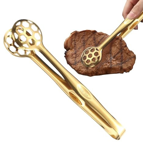 Zonge para hornear pinzas de cocción de acero inoxidable para hornear, herramienta de cocina resistente al calor | Fritas de bloqueo no resbaladas para parrillas, tostado, ser