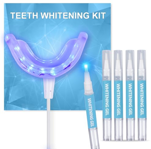 Shynova Kit de Blanchiment des Dents LED - Lampe Dentaire avec Embout Intégré + Stylo Gel pour Blanchiment Dentaire - Système à Domicile pour Blanchir les Dents