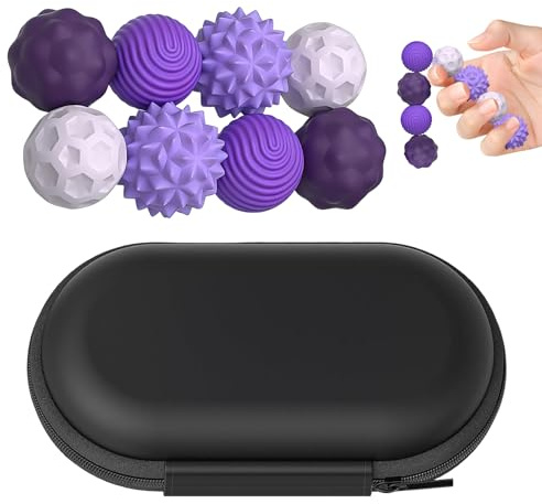 8 Pièces Balles Silicone Antistress Magnétiques, Magnets Balls Fidget Toys, Boules Magnétiques Sensorielles, Balles D'acupression Magnétiques pour TDAH, Anti-Anxiété, Gestion du Stress (Violet)