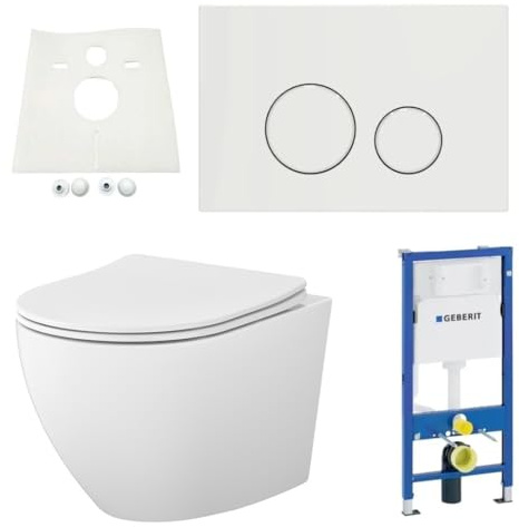 Geberit Vorwandelement RIVA WC spülrandlos R(h) einwirbel Spülung Komplettset