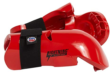 Pro Force Lightning Punches Karate Sparring Gloves - Red - Small