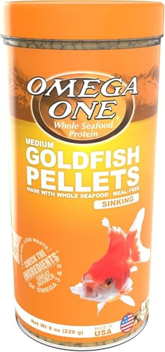 Omega One Goldfish Pellets, Sinking, 4mm Medium Pellets, 8 oz
