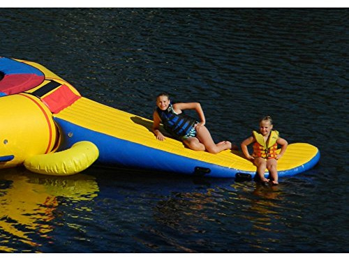 Island Hopper Gator Monster Tail Water Trampoline and Bouncer Attachment Slide