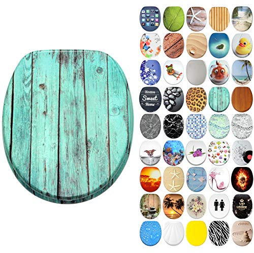 Sanilo Soft Close Toilet Seat, Wide Choice of New Toilet Seats, Stable Hinges, Easy to Mount (Lumber)