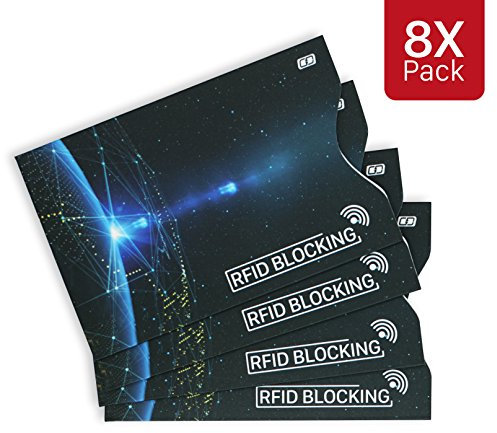 MyGadget Kreditkartenhülle abgeschirmt RFID & NFC [8 Stück] - EC Karten Schutzhülle Kartenhülle Schutz Blocker Karte fürs Portemonnaie