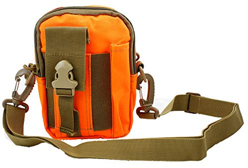 ZhaoCo Taktische Hüfttaschen, Nylon Militär Kompakt MOLLE EDC Handytasche Gürteltasche Beutel für Gadget-Dienstprogramm Camping Wandern Reise - Orange mit Gurt