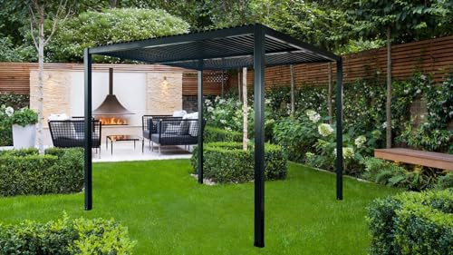 Veranda Pergola Aluminium Shutter Roof 3m X 3m Louvered Blinds Optional (Pergola 3m x 3m)