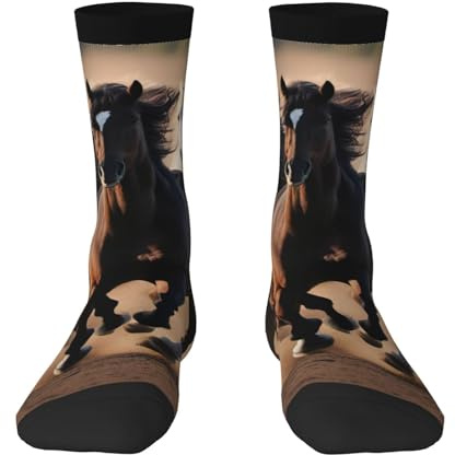 BBEXJIGY Calcetines medianos para hombre y mujer, diseño de caballos de carreras, cómodos, para casa y viajes, 3 unidades de color, Talla única