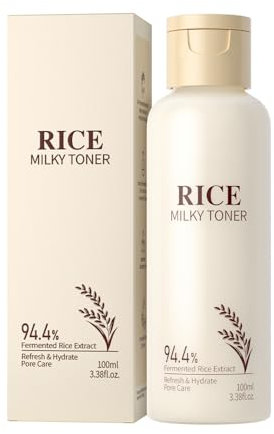 Reis Gesichtspflege Skincare Set 4pcs, Rice Pflegeset Damen Skin Care Glättet die Haut, Beauty Set Frauen Tiefe Feuchtigkeit, Beruhigende Pflegeset Damen mit Reiniger, Rice Toner, Face Cream, Serum