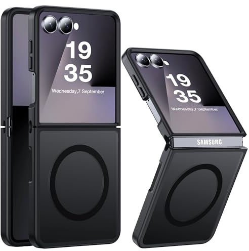 FNDMIL für Samsung Galaxy Z Flip 7 Hülle mit Mag-Safe Dünn, Mitternachtsschwarz