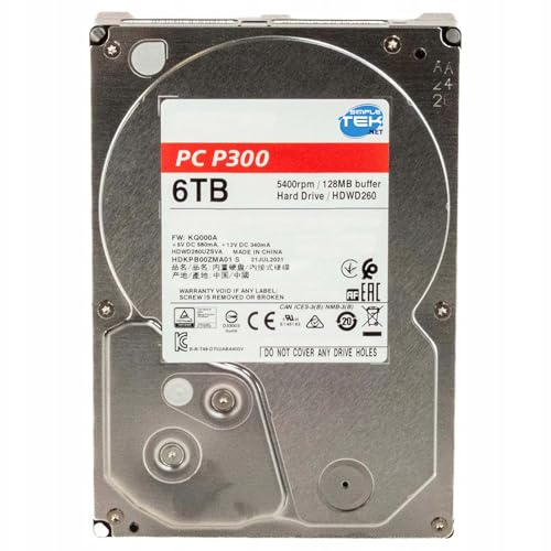 SIMPLETEK - 6 TB (6 000 GB) SATA III intern hårddisk för stationär dator och arbetsstation
