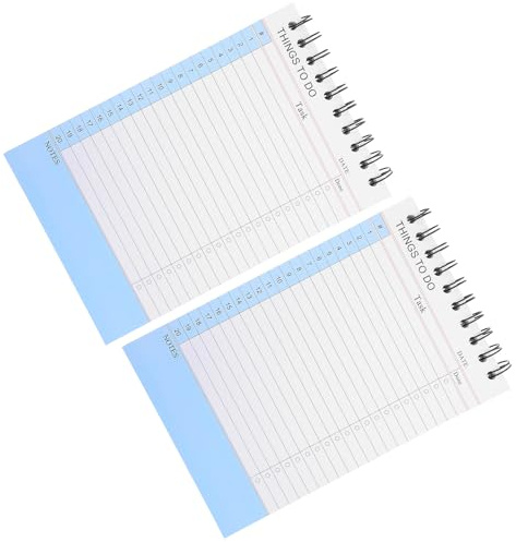 ABOOFAN Cuaderno de Notas con Lista de Tareas Diarias Planificador Diario sin Fecha de 825 X 55 Cuaderno Espiral con Encuadernación Superior Páginas Rayadas Resistentes a la Tinta