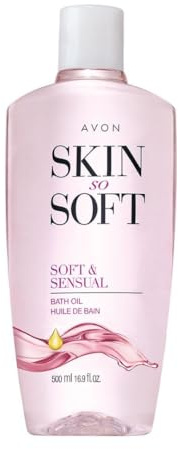 Avon Skin So Soft Soft & Sensual Bath Oil with Argan— Moisturizing Shower Oil for Dry Skin — Hydrating in & After-Shower Care for Women & Men —Non Greasy, Scented Bath and Body Essential, 16.9 fl oz