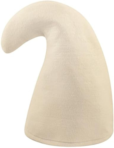 HENBRANDT Single Adult White Gnome Hat One Size Fairytale Elf Garden Gnome Dwarf Hat Student Night Halloween Fancy Dress Cosplay Costume Accessory for Men and Women