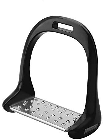 5 Farben Steigbügel für Sattel Leichte Sicherheit Pferdesattel Englisch Reiten Flex Fillis Aluminium Casting Farbige Farbe Steigbügel(Schwarz)