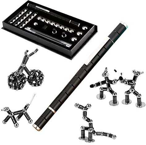 RoserRose Fidget Pen, Magnet Stift, Magnetischer Kugelschreiber, Ostergeschenke Erwachsene Kinder, Coole Gadgets, Geschenk für Männer, Lustige Geburtstagsgeschenk Jungen Geschenke - Schwarz